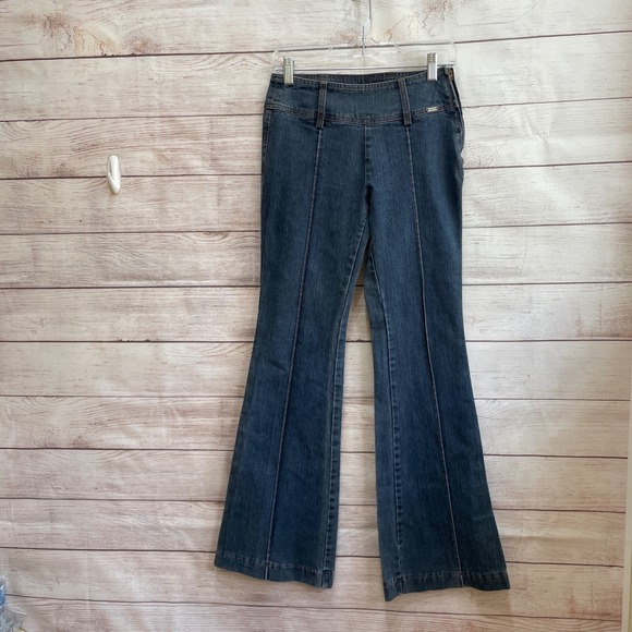 VINTAGE GUESS FLARE JEANS IN BLUE DENIM - Picture 2 of 9